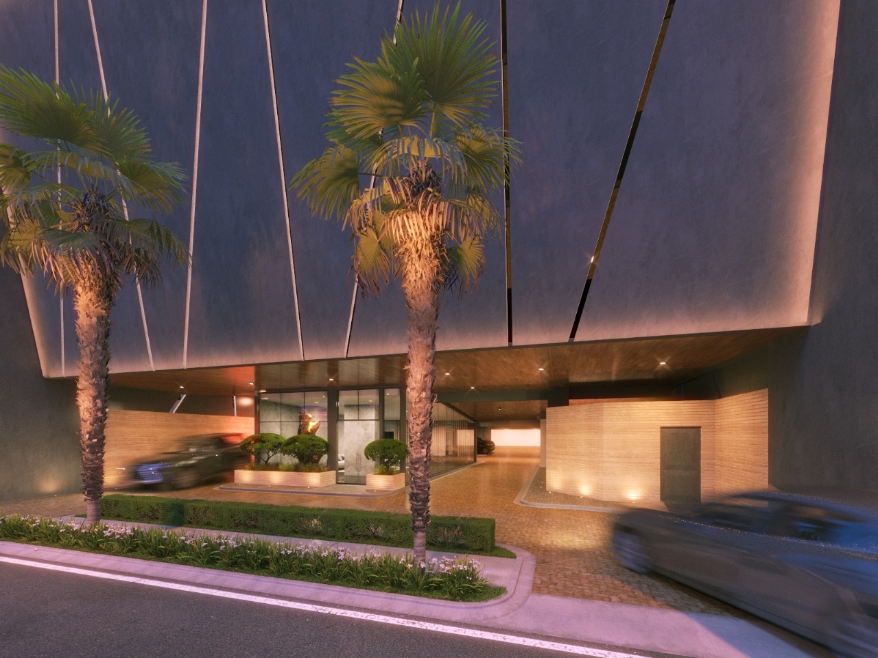Entrada del edificio (render)