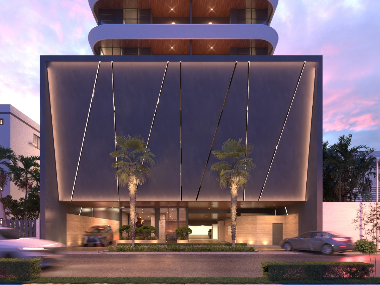 Metropolitan Tower — fachada al atardecer (render)